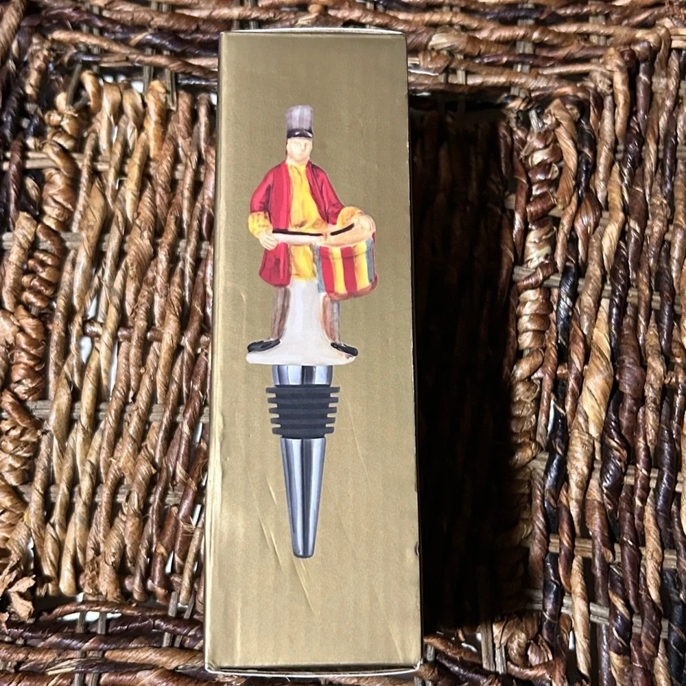 Williams Sonoma Gold 12 Days Drummer Bottle Stopper BNIB